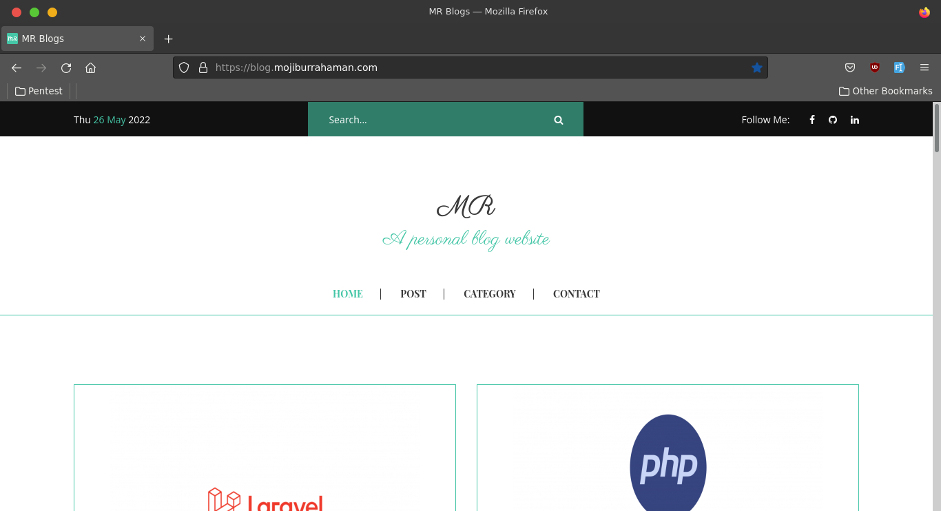 Personal Blog Website