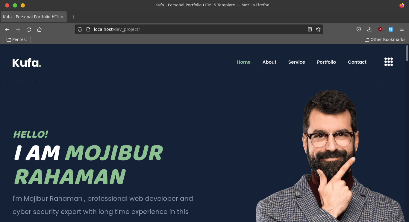 Portfolio website (Php CRUD Operation)